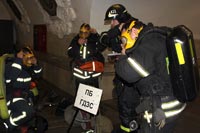 Пожарно-тактическое учение по тушению условного пожара на станции метро Киевская