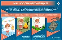 Чтобы избежать пожаров, МЧС России напоминает всем родителям